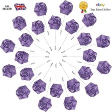 12-Pack Rose Boutonnieres Pin Flower Lapel Pins for Men [Purple] ✅