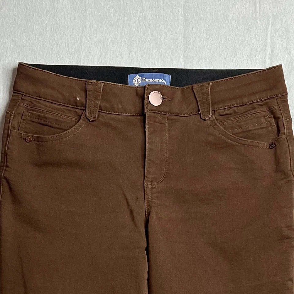 Джинсы Democracy Ab Solution прямые штанины размер 10 коричневые повседневные эластичные - Изображение 4 из 4