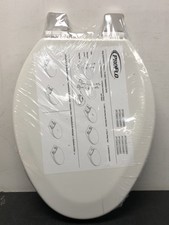 PROFLO PFTSWSC2000WH Soft Close White Elongated Toilet Seat, Easy Clean