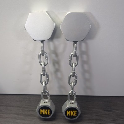 Lot Of 2 Large 15  MKE Milwaukee Brewing Chain Link Beer Tap Wood Top Unmarked