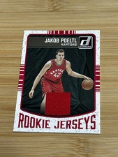 2016-17 Donruss Rookie Jersey #8 Jakob Poeltl Toronto Raptors RC Relic Card.