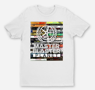 MASTER BLASTER PLANET OLD SCHOOL HIP HOP TAPES T SHIRT MOTOMAG BMX SHADOW WHITE