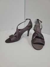 Nina "The Touch of Nina" evening Strap sandal, Heels, Slate Grey Size 7.5M