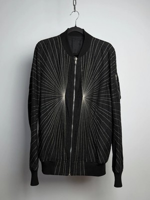 Rick Owens SS17 Walrus Radiant Embroidered Flight Bomber EU 52 / L Black / Dinge