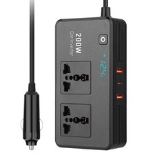 200W سيارة Power Inverter With USB C & رقمية شاشة For Multi Device شحن