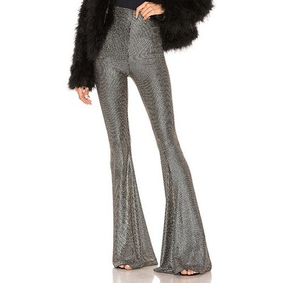 Show Me Your Mumu Shimmering Silver Bam Bam Bell Pants Size L