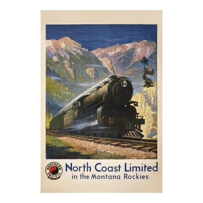 #ad 1920 North Coast Limited Montana Rockies Poster Northern Pacific Railroad $29.99
