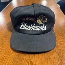 Chicago Blackhawks Hat Hockey NHL Snapback Script *signatures On Inside* 90s