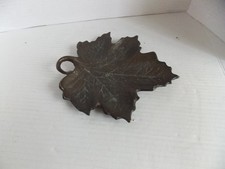 Vintage Bronze Metal Leaf Dish 8"