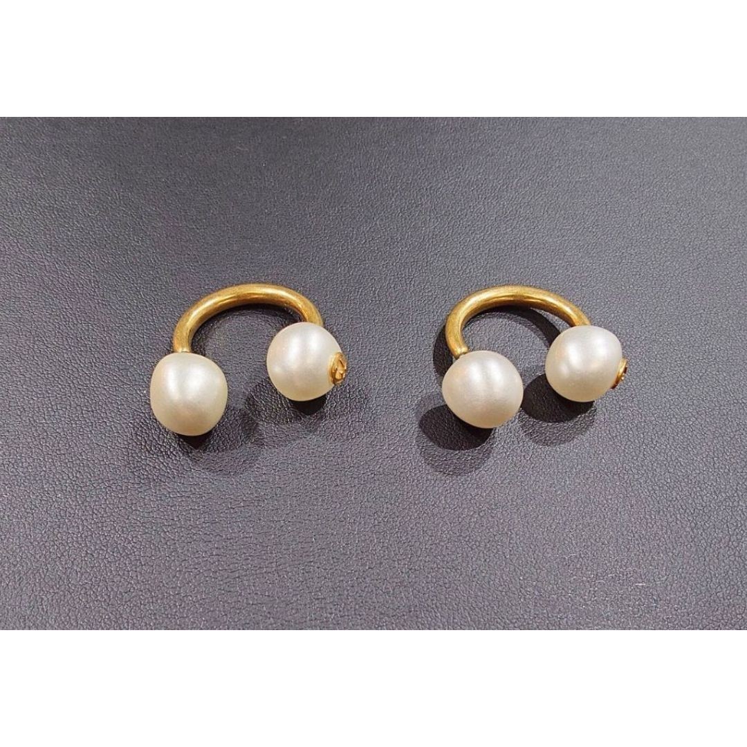 Authentic GUCCI Pearl Interlocking G Earrings Dou… - image 21