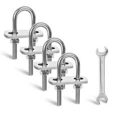 4 Sets M6 U-Bolts,U-Bolts 0.63" (16Mm) Wide,304 Stainless Steel U-Bolts,With Nut
