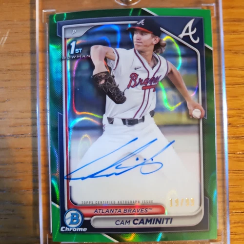 2024 Bowman Draft CAM CAMINITI 1st Auto GREEN LAVA REFRACTOR /99 Braves