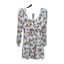 Altar'd State Dress Womens Sz L White Floral Dress Designer Long sleeve Mini 