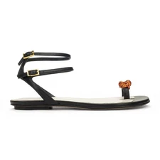 NIB LANVIN BLACK SANDALES BIJOUX MELODIE PUMPS SIZE 37 $1190