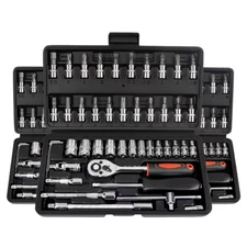 46Piece Heavy-Duty Ratchet Socket Set – Professional Mechanics Tool Kit, Durabl