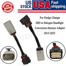 2x HID to Halogen Headlight Conversion Wiring Adapter For 15-23 Dodge Charger US
