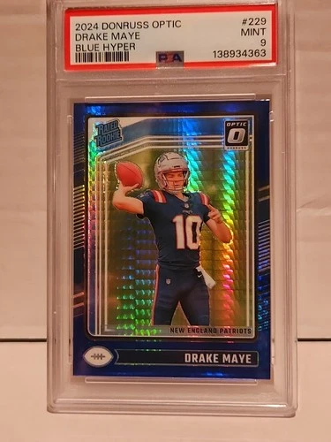 2024 PANINI DONRUSS OPTIC BLUE HYPER #229 DRAKE MAYE ROOKIE RC PSA 9