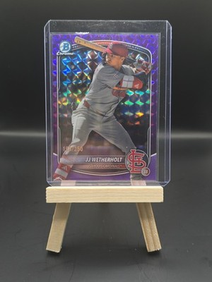 2025 Bowman Chrome JJ Wetherholt Purple Pulsar Refractor /250 Cardinals #BCP-241
