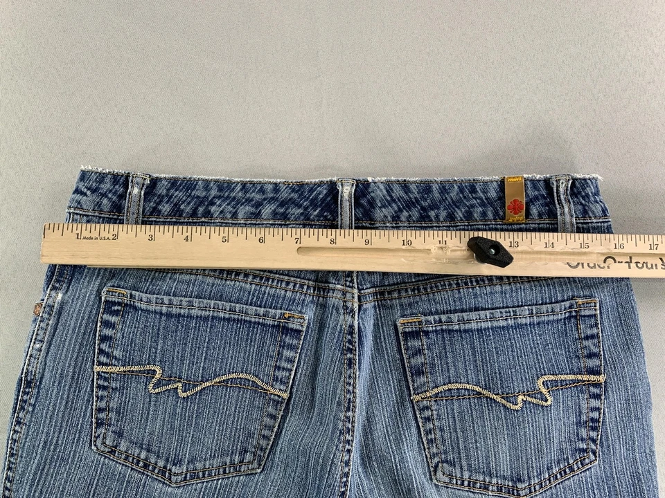 Pantalones de mezclilla elásticos acampanados Chloe azul asfalto para mujer vintage años 2000 Y2k Foto 4 de 4