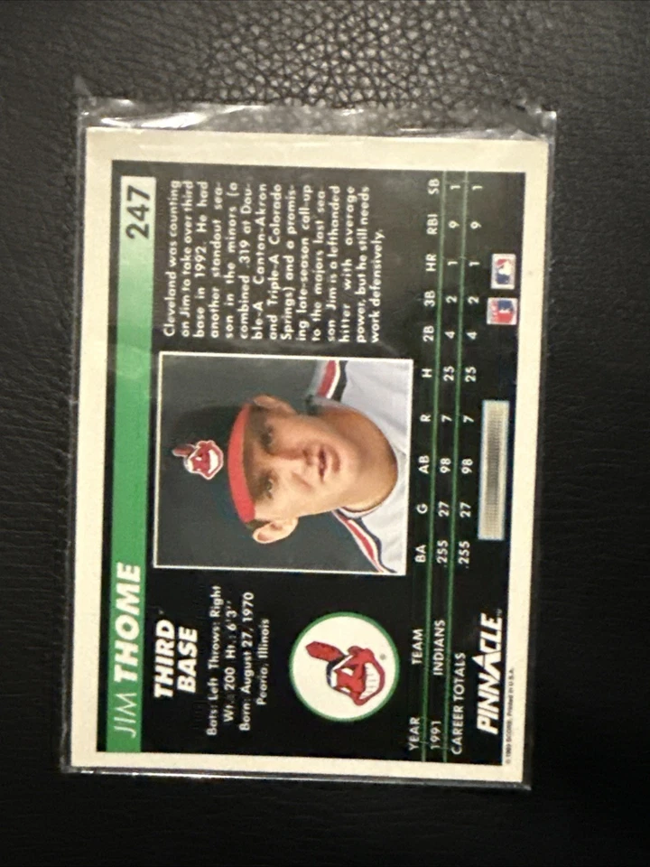 1992 Pinnacle — Jim Thome No247 - Изображение 2 из 2