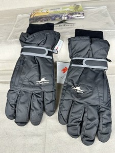 Adult Size Médium Snow Gloves Black Waterproof Cold Weather