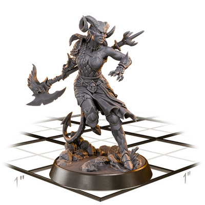 DnD Mav'na Tiefling Barbarian Mini 32mm Scale