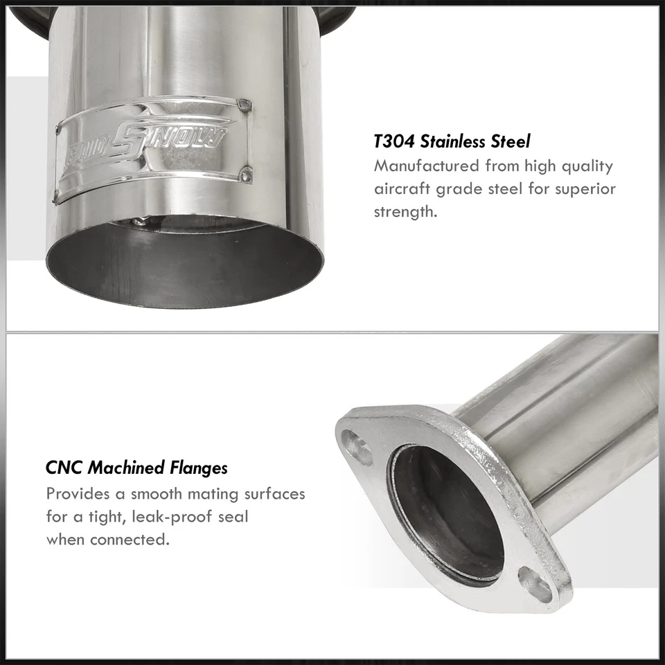 GODSNOW Steel Catback Exhaust 4.5" N1 Muffler Tip For 1994-2001 Acura Integra GS Foto 2 de 4