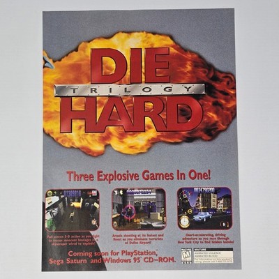 Die Hard Trilogy PlayStation PS1 Saturn PC Explosive Games Print Ad/Poster
