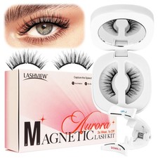 Upgrade Magnetic Eyelashes with Applicator Reusable Soft Magnetic Eyelashes N...