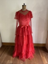 32  Waist  Lydia Beetlejuice Red Wedding Dress  Costume LARGE 58  Length