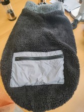 Barkhaus Black Fleece Dog Coat Size large