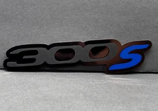 2PC(pair)300S Emblem Fender Badges Blue/Mblack on Black Aggressive Custom Design