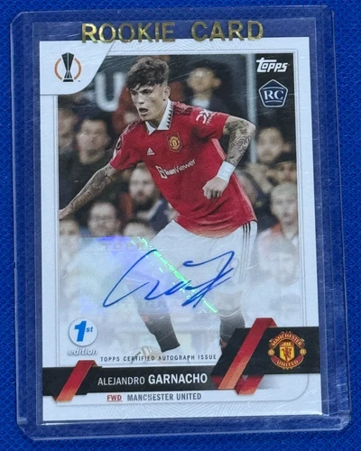 2022-23 Topps UEFA Club Competitions 1st Edition Alejandro Garnacho Auto /75