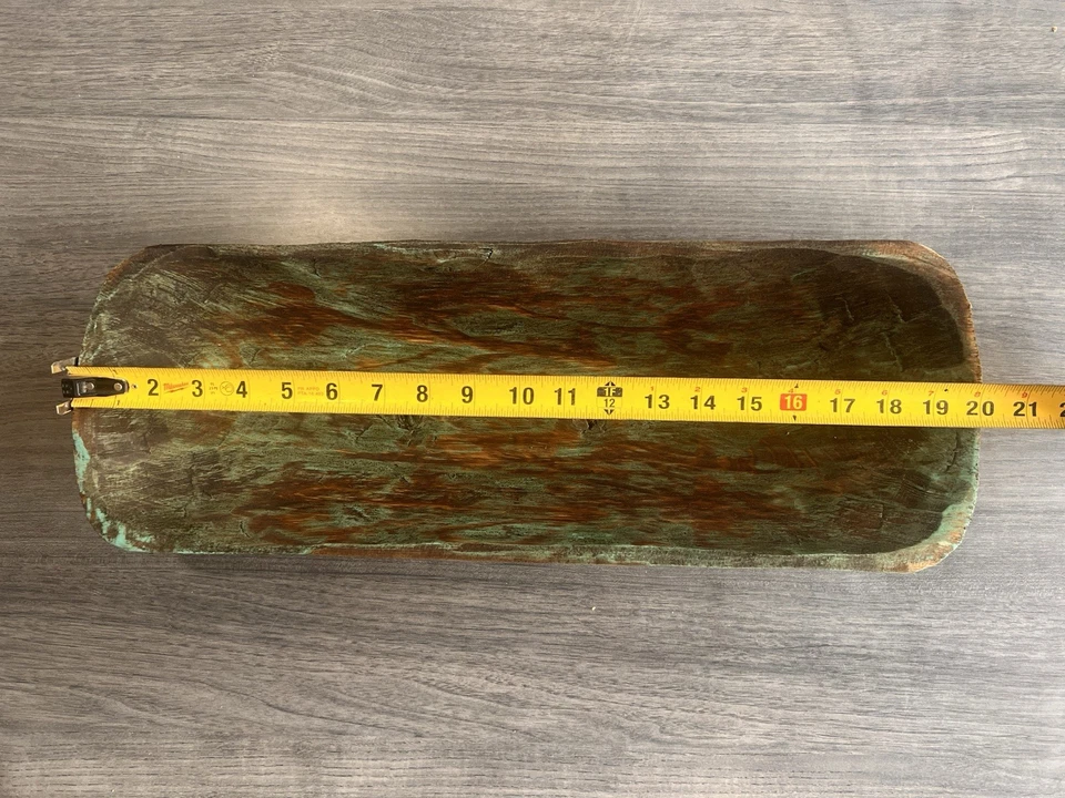 Bandeja zanjadora de madera tallada madera primitiva rústica decoración del hogar 18-22’’ Foto 3 de 4