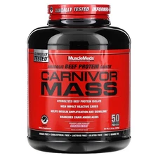 Carnivor Mass, Anabolic Beef Protein Gainer, Strawberry, 5.79 lbs (2,698 g)