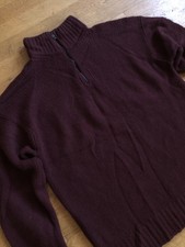 Louis Vuitton Quarter Half Zip Sweater Yak Wolle Strick L M Claret Pulli Burgundy