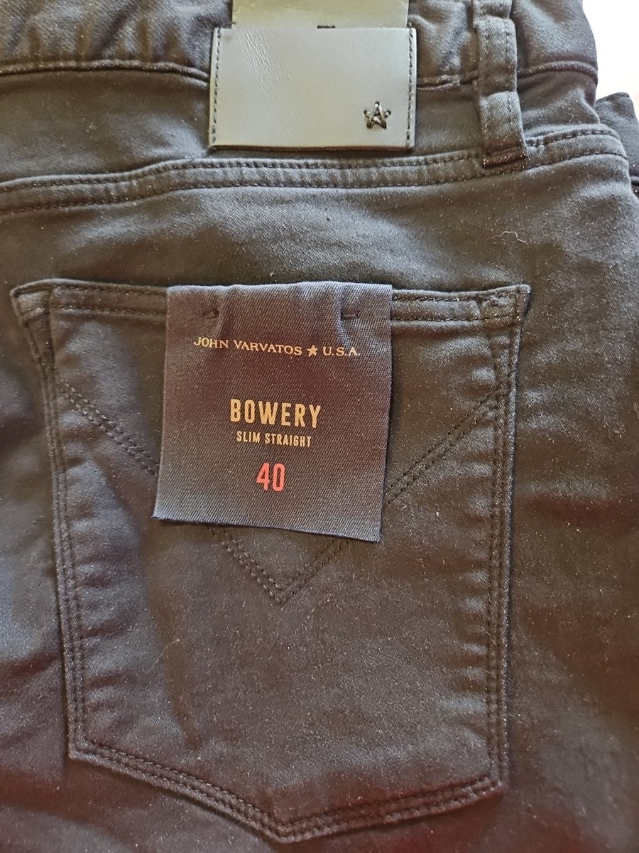 Jeans John Varvatos Bowery Slim Straight Neri Taglia 40 - Nuovi Con Etichette