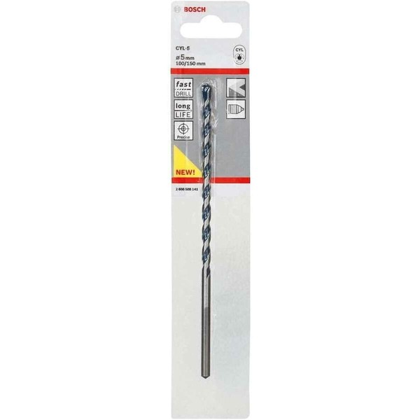 Bosch Professional 1X CYL-5 Betonbohrer (FüR Beton, Ø 5 X 150 Mm, Robust Line, Z-image