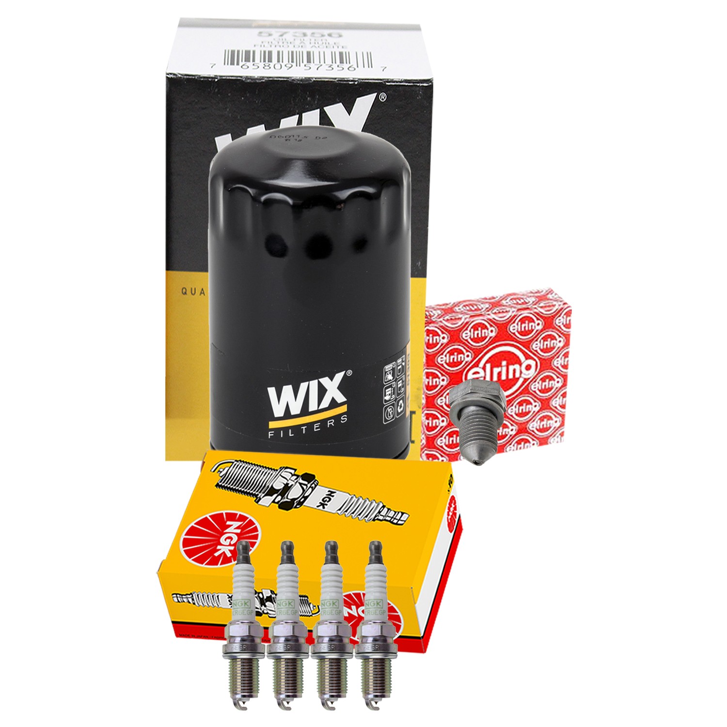 Wix Engine Oil Filter  NGK 4 Platinum Spark Plugs kit for VW Beetle Golf 2L L4