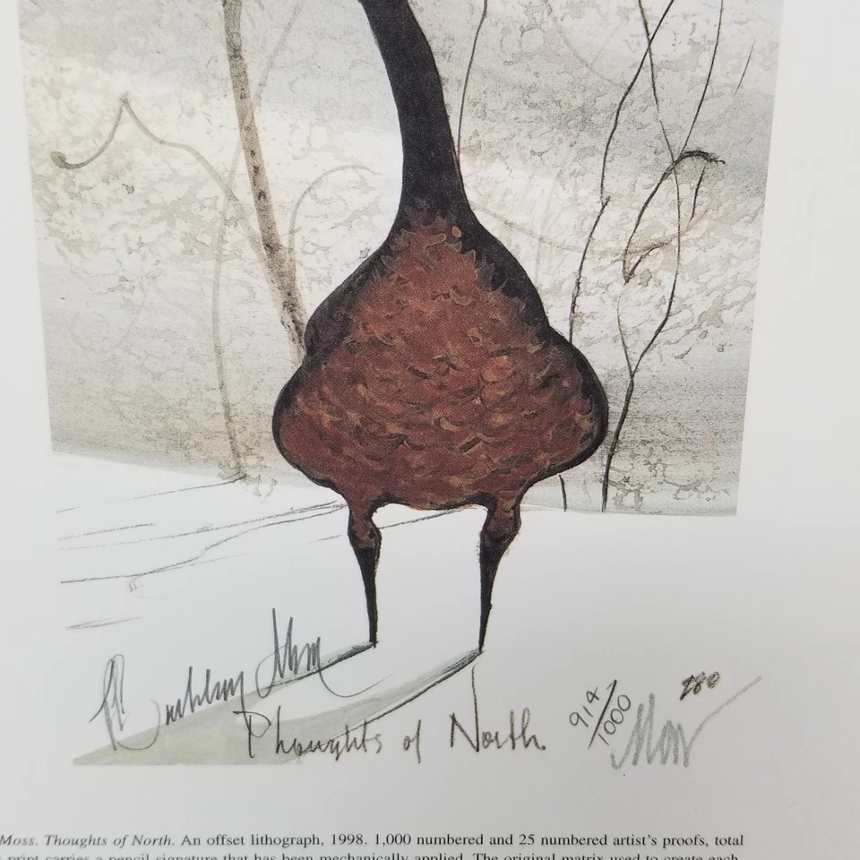 P. Buckley Thoughts of North Winter Snow Goose 1998 firmado numerado certificado de autenticidad Foto 4 de 4