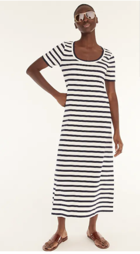 J.Crew Women's $98 Knit Midi Dress in Navy Stripe Size XS BG216