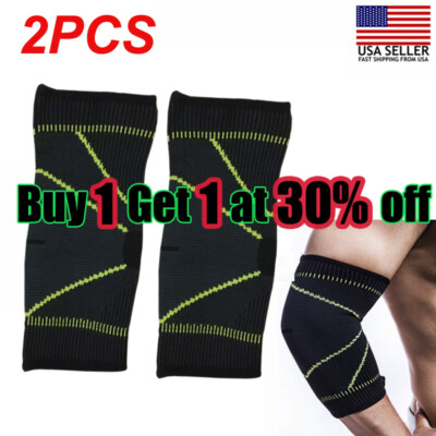 2Pcs Compression Arm Sleeve Elbow Support Brace Joint Pain Relief Arthritis USA