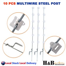 10 X Multi Wire Tread In Pigtail Steel Posts Electric Fence Pig Tail Strip Graze