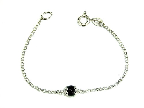 Bracciale In Argento Su Coccu Kokos – Amuleto Portafortuna Sardo, Artigianato Tradizionale Con Onice, Lavorazione A Filigrana, Chiusura Moschettone