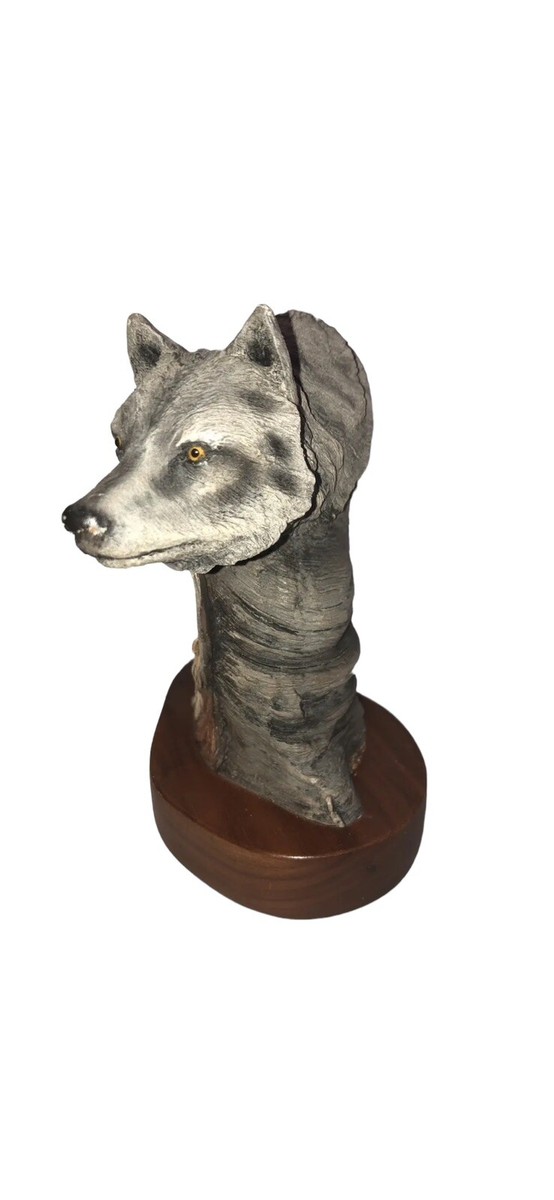 Neil Rose signed numbered Spirit Wolf sculpture 729/1500 Native 