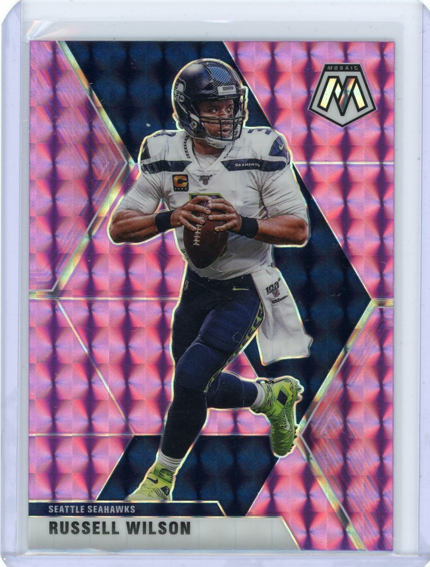 2020 Panini Mosaic Football Purple MOsaic Prizm #181 Russell Wilson #47/49