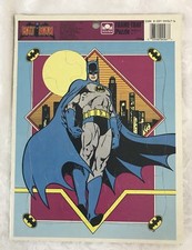 BATMAN 1989 Golden Cardboard Frame Tray Puzzle Complete 4567A