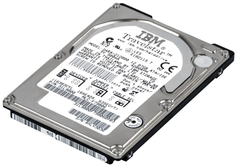 Ibm Travelstar 12gn 31l9800 Dara-212000 12gb 4200rpm Ata Ide 512kb 2.5" Inch - Image 3 of 3