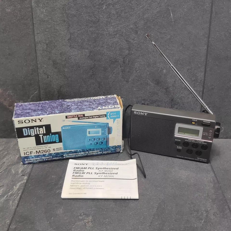 Sony Weltempfänger ICF-M260 PLL Synthesized Radio Schwarz Vollfunktionsfähig