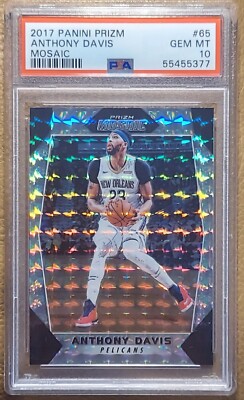 PSA10❗️ ANTHONY DAVIS RC PRIZM LOW POP. 2017-18 Panini Prizm Mosaic ANTHONY DAVIS #65 PSA 10 Mosaic Silver